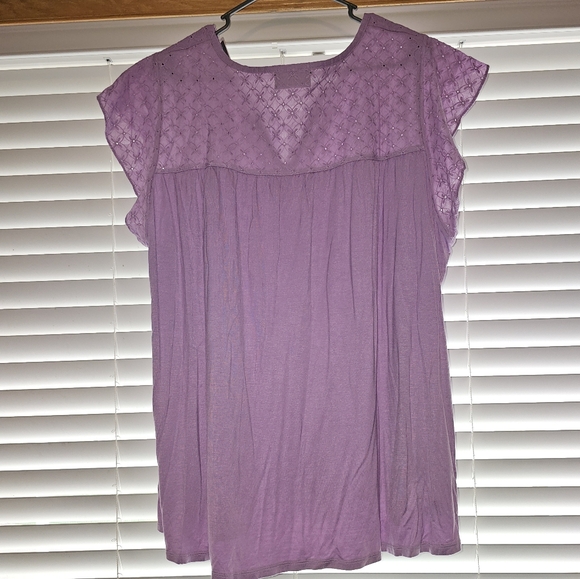 Lavender Eyelet Women Top 22/24 - Picture 2 of 5